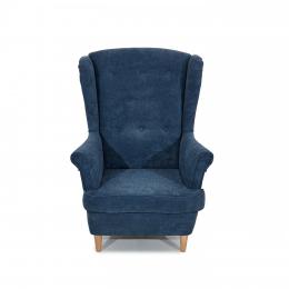 CONJUNTO DE SÁLON SOFÁ LINEAL 2 PLAZAS I PATAS ALTAS Y UN SILLON AROS AZUL OSCURO