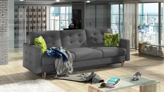 Photo Set 3 + 1 sofa bed + armchair - dark gray - 235 cm - ASGARD