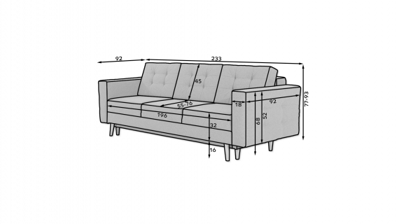 Photo Set 3 + 1 sofa bed + armchair - light gray - ASGARD
