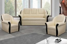 CONJUNTO 3+1+1: SOFÁ CAMA TRES PLAZAS I DOS SILLONES LORD CREMA POLIPIERL
