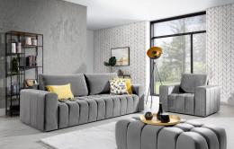 CONJUNTO 3+1+PUFS: SOFÁ CAMA TRES PLAZAS I SILLON PUFS LAZARO GRIS