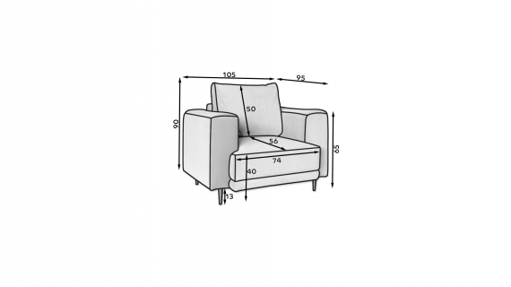 Photo Armchair - DALIA, Blue