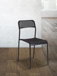 Budget kitchen chair in steel and plastic (white or black) – Parla, 10 units, black