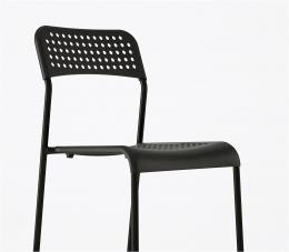 Budget kitchen chair in steel and plastic (white or black) – Parla, 10 units, black