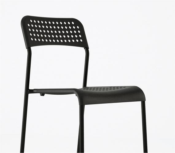 Photo Budget kitchen chair in steel and plastic (white or black) – Parla, 10 units, black