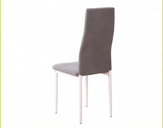 Photo Chair upholstered in cotton-padded microfiber fabric – Yuri, white, set of 6 chairs