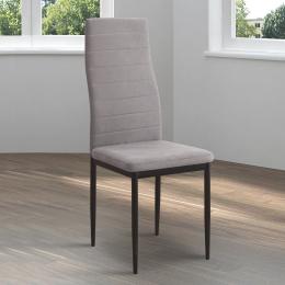 Chair upholstered in cotton-padded microfiber fabric – Yuri, black, set of 6 chairs
