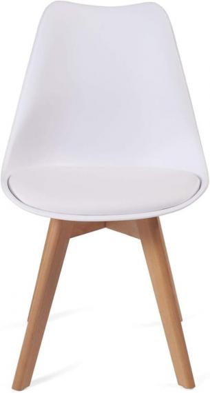 Foto JUEGO DE 4 SILLAS TAP.PU P/MADERA MOD.FINA BLANCO