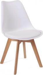 JUEGO DE 4 SILLAS TAP.PU P/MADERA MOD.FINA BLANCO