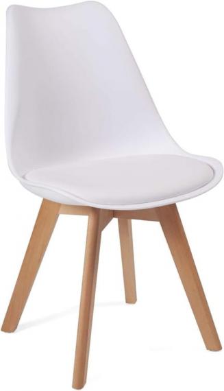 Foto JUEGO DE 4 SILLAS TAP.PU P/MADERA MOD.FINA BLANCO