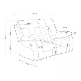 SOFA 2P RELAX TAP.JADE MOD.MADRID MARENGO