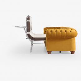Sofá cama 3 plazas - Chester, 224 cm, Amarillo