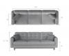 Photo 3-seater sofa bed - Gray - 235cm - ASGARD