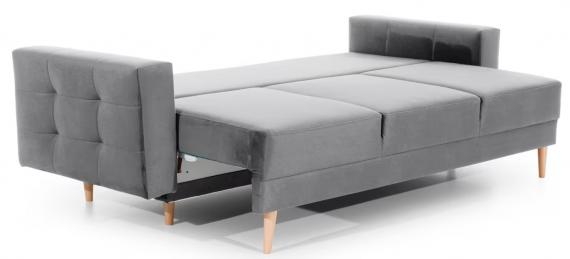 Photo 3-seater sofa bed - Gray - 235cm - ASGARD