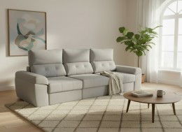 Sofá de 3 Plazas GALA XXL Confort Deslizante y Estilo Contemporáneo (286 cm)
