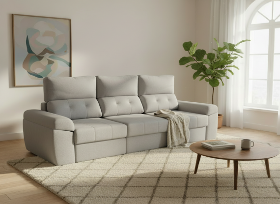 Foto Sofá de 3 Plazas GALA XXL Confort Deslizante y Estilo Contemporáneo (286 cm)