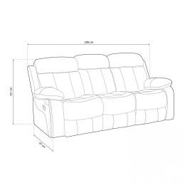 SOFA 3P RELAX TAP.JADE MOD.MADRID CHOCOLATE
