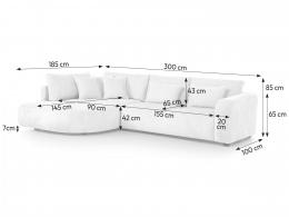 Sofa 300 cm x 185 cm Cream - JACOBS L