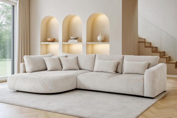 Photo Sofa 300 cm x 185 cm Cream - JACOBS L