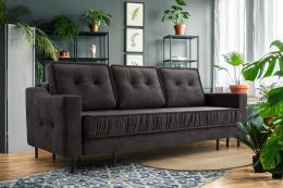 Sofá cama 3 plazas - ARA, Marron, 233 cm