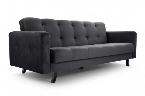 Photo 3-seater sofa bed - Lizbona, Dark gray, 227 cm