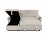 Foto SOFÁ CAMA CHAISE LONGUE REVERSIBLE 3 PLAZAS CON ARCÓN TELA DE PANA GRIS CLARO – COSTA LUX