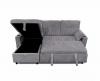 Foto SOFÁ CAMA CHAISE LONGUE REVERSIBLE 3 PLAZAS CON ARCÓN TELA DE PANA GRIS OSCURO – COSTA LUX