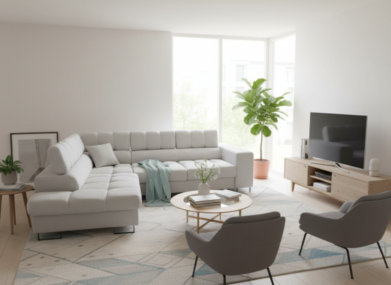 Photo Sofa bed + storage - 271x202 - White - DUBAI L