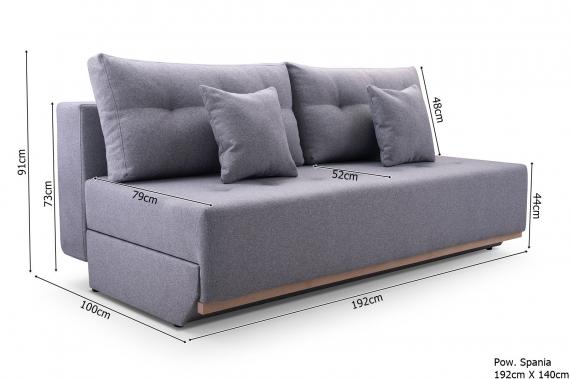 Foto Sofá cama - ARENA, Gris, 192 cm