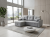 SOFÁ CAMA CHAISE LONGUE REVERSIBLE 3 PLAZAS CON ARCÓN DE TELA GRIS CLARO – COSTA LUX