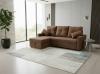 Foto SOFÁ CAMA CHAISE LONGUE REVERSIBLE 3 PLAZAS CON ARCÓN DE TELA MARRÓN – COSTA LUX