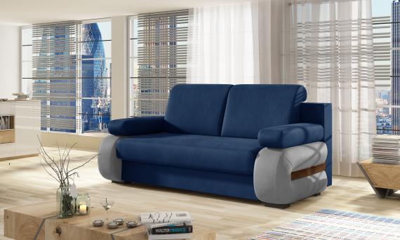 Photo Classic sofa bed reinvented with modern design 202 cm - Laura, Blue