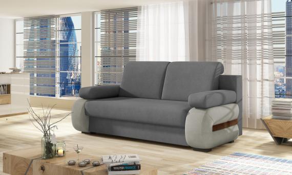 Photo Classic sofa bed reinvented with modern design 202 cm - Laura, Dark Gray/Light Gray