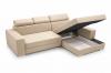 Photo Sofa bed with storage, reclining headrests, 263 cm x 178 cm, Mexico de Lux Beige