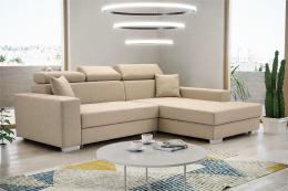 SOFÁ CAMA CON ARCÓN CABEZALES RECLINABLES 263 CM X 178 MÉXICO DE LUX BEIGE