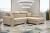Sofa bed with storage, reclining headrests, 263 cm x 178 cm, Mexico de Lux Beige