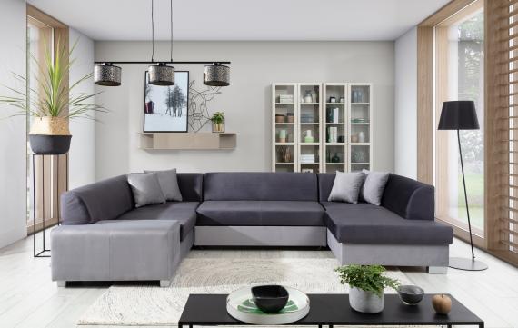 Foto SOFÁ CAMA CON ARCÓN FORMA DE U 320 CM X 207 CM HAVANA GRIS OSCURO/GRIS CLARO