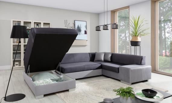 Foto SOFÁ CAMA CON ARCÓN FORMA DE U 320 CM X 207 CM HAVANA GRIS OSCURO/GRIS CLARO