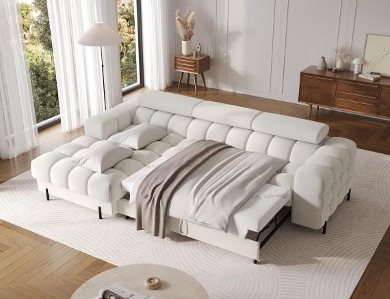 Foto SOFÁ CAMA CON ARCÓN I PATAS ALTAS 285 CM X 181 CM FELRO BLANCO
