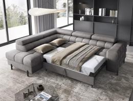 SOFA BED WITH STORAGE | HIGH LEGS 285 CM X 181 CM FERUCHE GREY