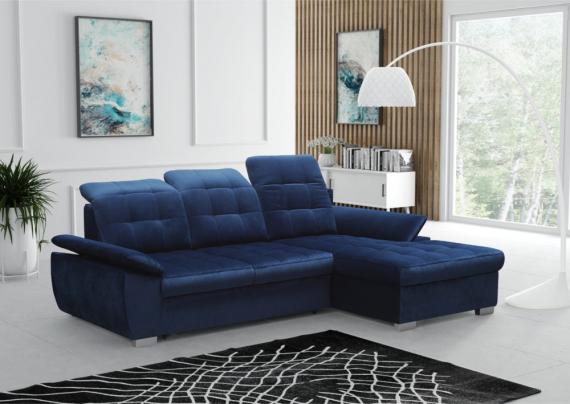Foto SOFÁ CAMA CON ARCÓN 254 CM X 167 CM FABIO AZUL