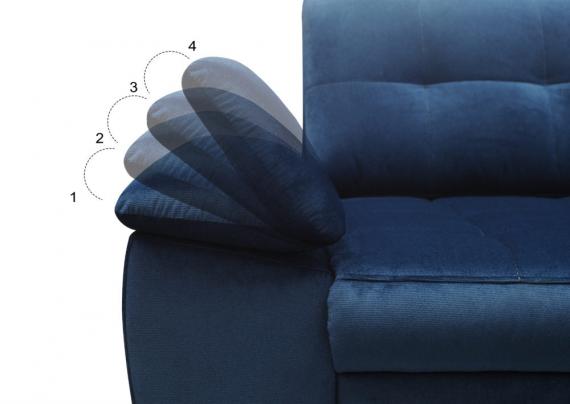 Foto SOFÁ CAMA CON ARCÓN 254 CM X 167 CM FABIO AZUL