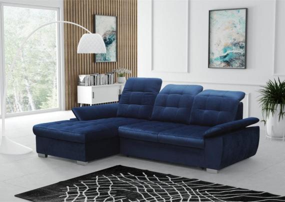 Foto SOFÁ CAMA CON ARCÓN 254 CM X 167 CM FABIO AZUL