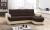Sofa bed with chaise longue, curved reversible design - Brown/Beige - Fabric/faux leather - 250cmx170cm - TRENDY