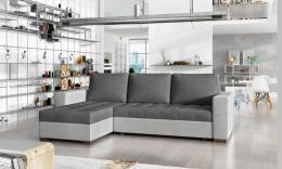 SOFÁ CAMA CON DOS ARCÓNES REVERSIBLE 237 CM X 150 CM NEWARK GRIS OSCURO TELA/GRIS TELA
