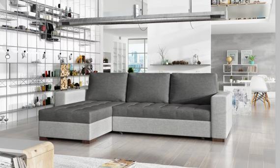 Foto SOFÁ CAMA CON DOS ARCÓNES REVERSIBLE 237 CM X 150 CM NEWARK GRIS OSCURO TELA/GRIS TELA