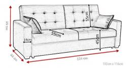 SOFÁ CAMA CON FORMA MINIMALISTA 224 CM BAWARIA VERDE