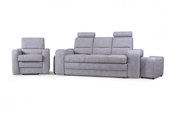 Foto SOFÁ CAMA PEQUEÑO 3 PLAZAS I 2 PUFF I 205 CM WENUS GRIS