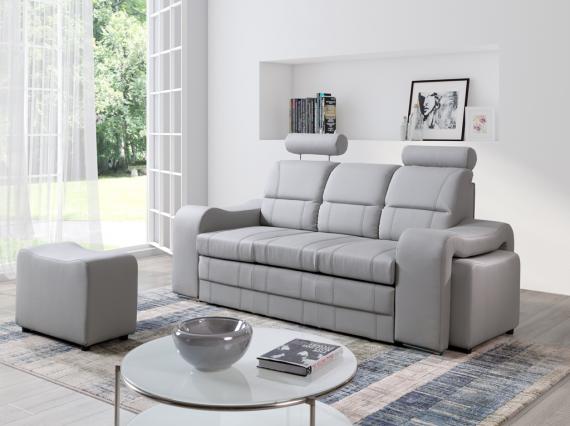 Foto SOFÁ CAMA PEQUEÑO 3 PLAZAS I 2 PUFF I 205 CM WENUS GRIS