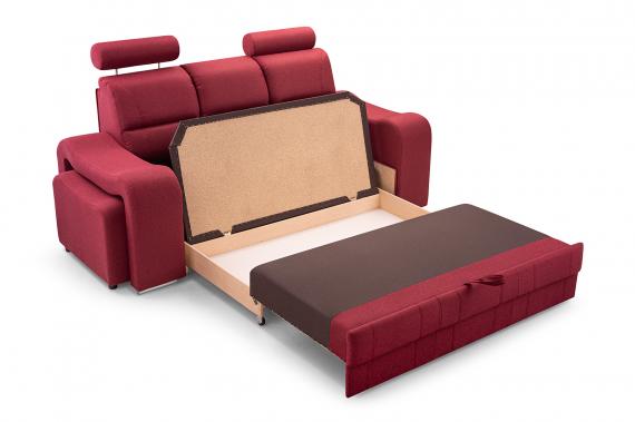 Foto SOFÁ CAMA PEQUEÑO 3 PLAZAS I 2 PUFF I 205 CM WENUS GRIS